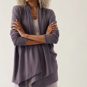 Athleta Women’s Pranayama Restore Wrap Cardigan in Dusk Violet